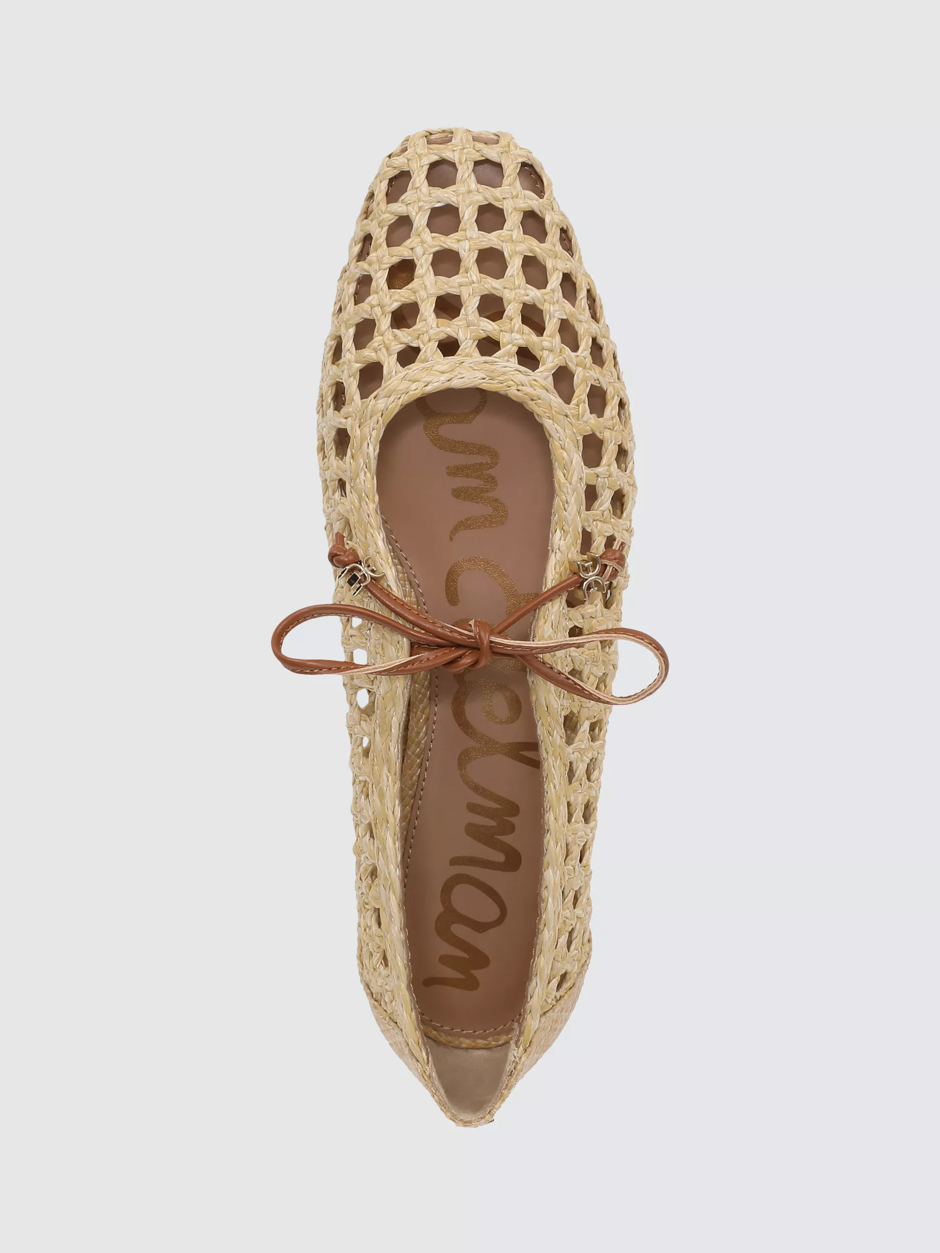 Sam Edelman Marcie Woven Ballerina Pumps, Bleached Beachwood | John Lewis (UK)