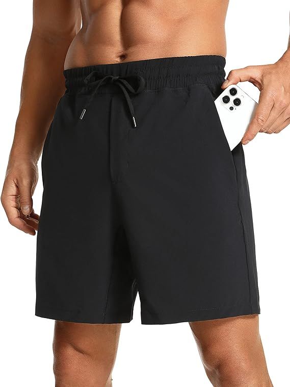 CRZ YOGA Men's Linerless Workout Shorts - 7''/ 9" Quick Dry Running Sports Athletic Gym Shorts wi... | Amazon (US)