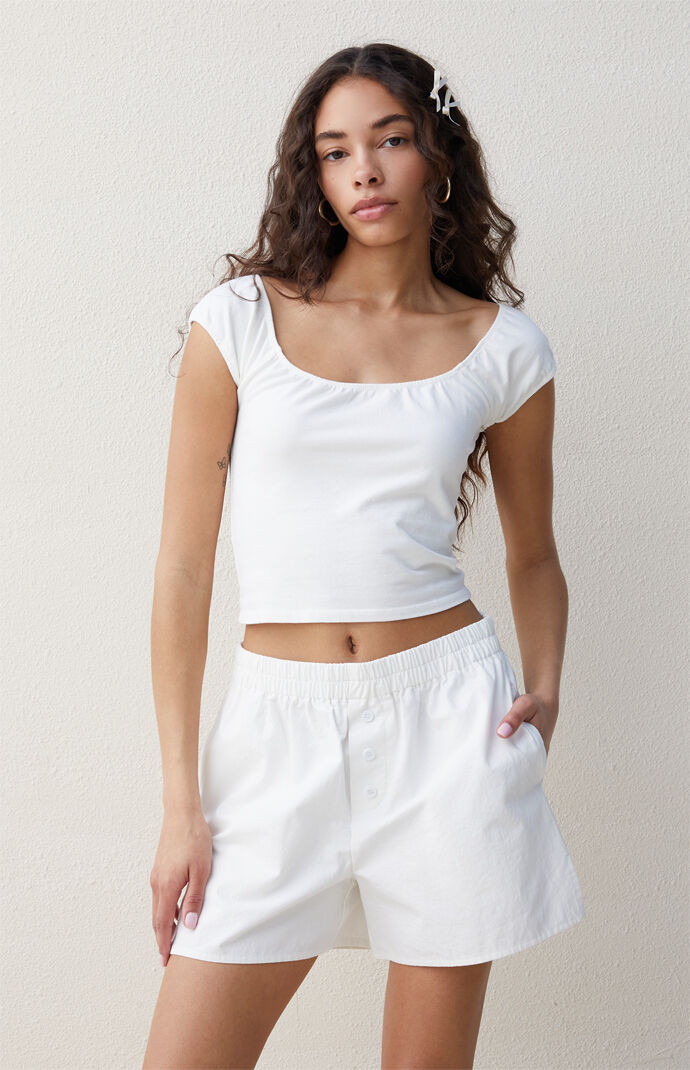 Beverly and Beck Women's White Boxer Shorts - Size XS | PacSun