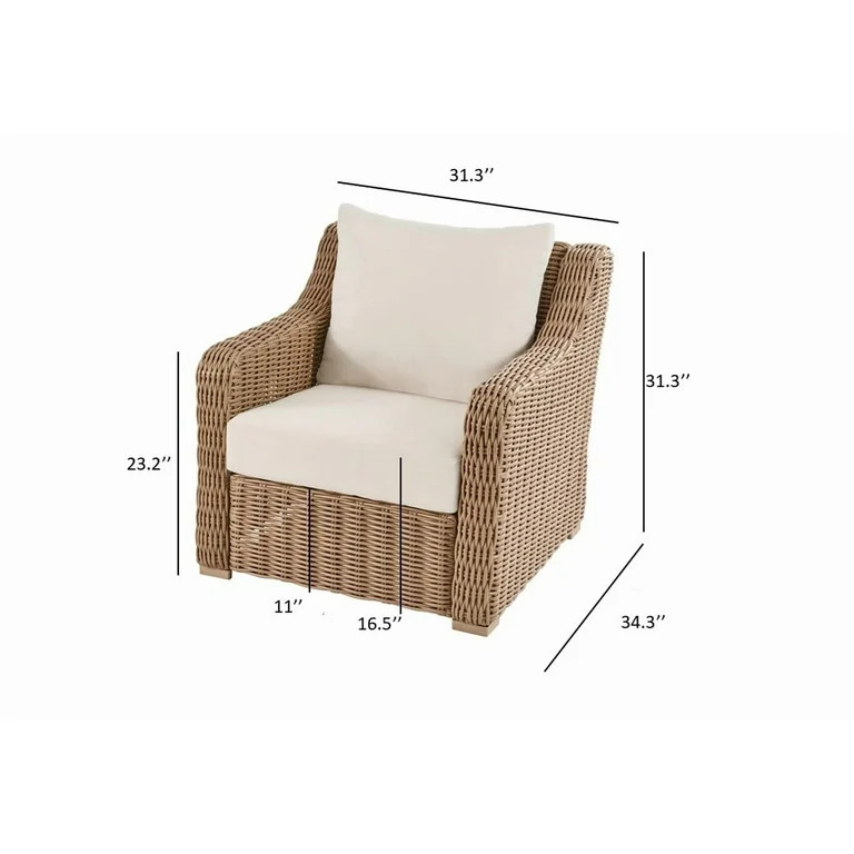 Better Homes & Gardens Bellamy Outdoor 2pk Lounge Chairs, Cream | Walmart (US)