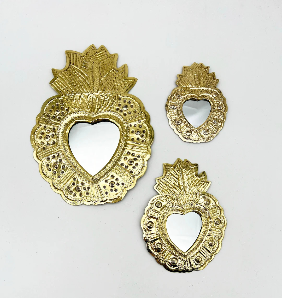 Golden Heart Mirrors Wall Ex Voto - Etsy | Etsy (US)