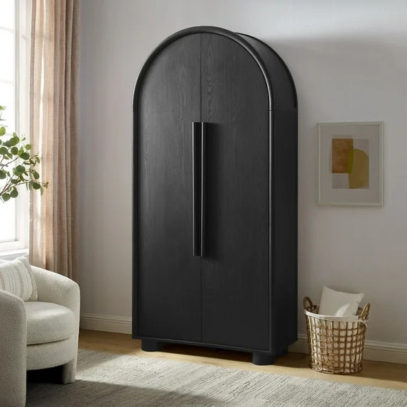 Modway Bellamy Contemporary Tall Arched Storage Cabinet in Black - Walmart.com | Walmart (US)
