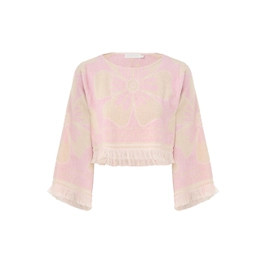 Pop Long Sleeve Towelling Crop | ZIMMERMANN (US, CA, EU, MENA)