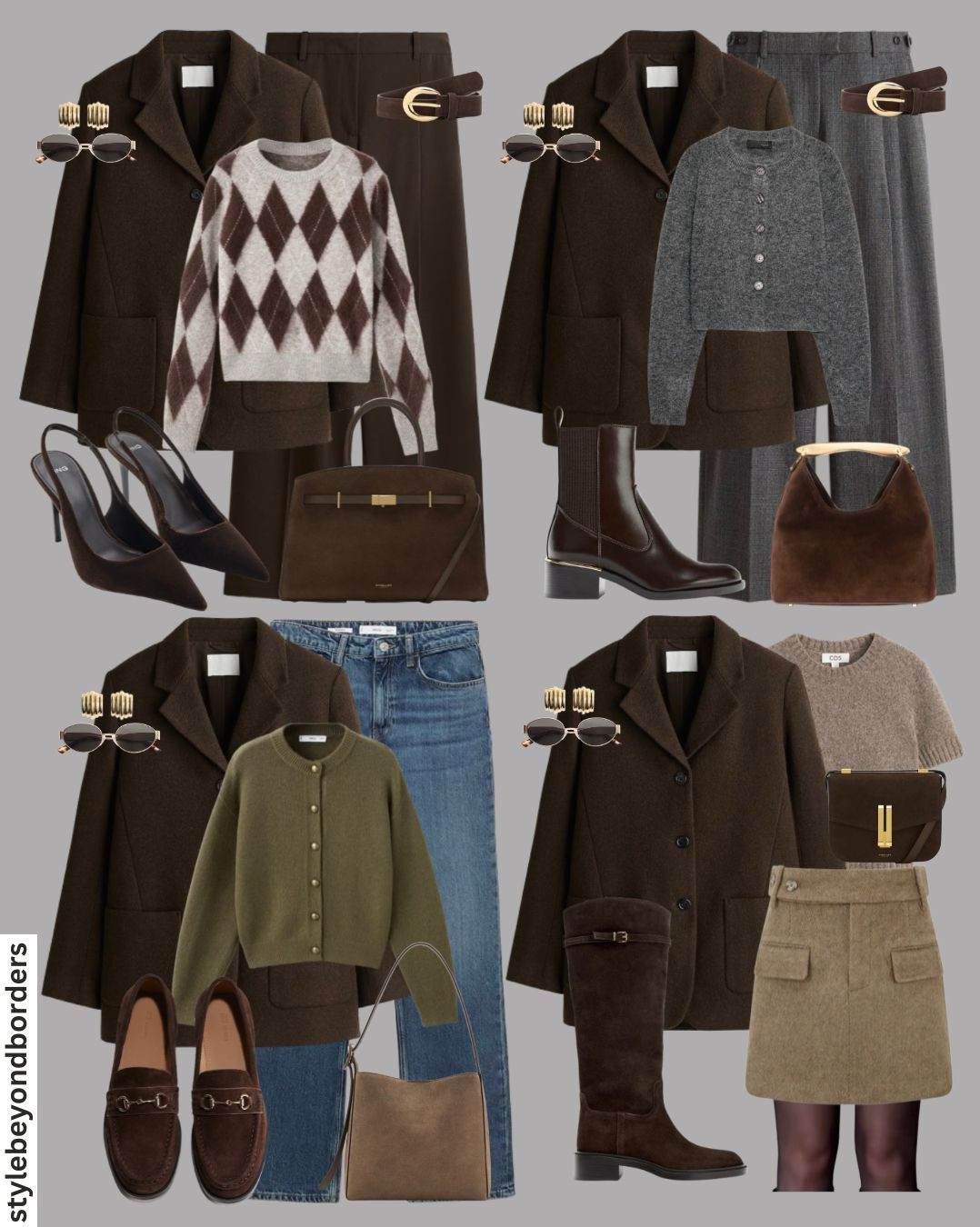 Brown blazer styling for fall 🤎🍂✨


Tags: brown blazer, argyle knit jumper, brown formal trousers, grey wide leg formal trousers, suede handbag elleme, Demellier, suede kitten heels, brown chelsea boots, khaki cardigan, straight leg blue jeans, suede loafers, long riding boots suede, H&M, add muse, Zara, Mango

#LTKstyletip #LTKwinter #LTKautumn