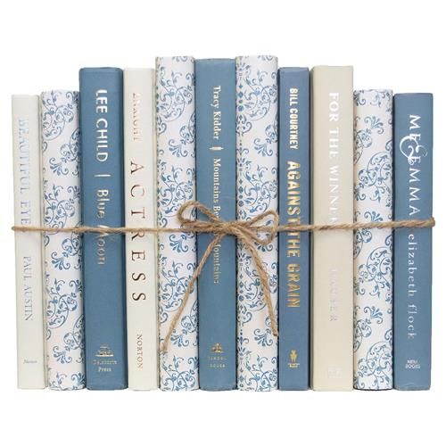 Merlaine Coastal Beach Gold Accent Pale Blue Hardback Decorative Books | Kathy Kuo Home