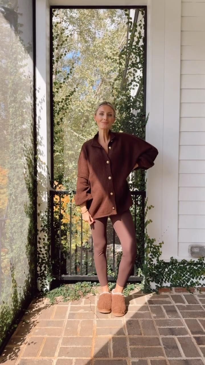 Cozy meets chic — this brown sweater with gold buttons from Amazon paired with brown leggings from Target is the perfect neutral combo for fall days. Effortless, comfy, and polished for any occasion! ✨ Wearing size small in the sweater & size medium in the leggings. 

#Loverly Grey #AmazonFinds #TargetStyle #BrownSweater #FallOutfit #NeutralStyle #AffordableFashion #OOTD #ComfyAndChic #GoldButtonDetails #EverydayStyle

#LTKStyleTip #LTKSeasonal #LTKFindsUnder50