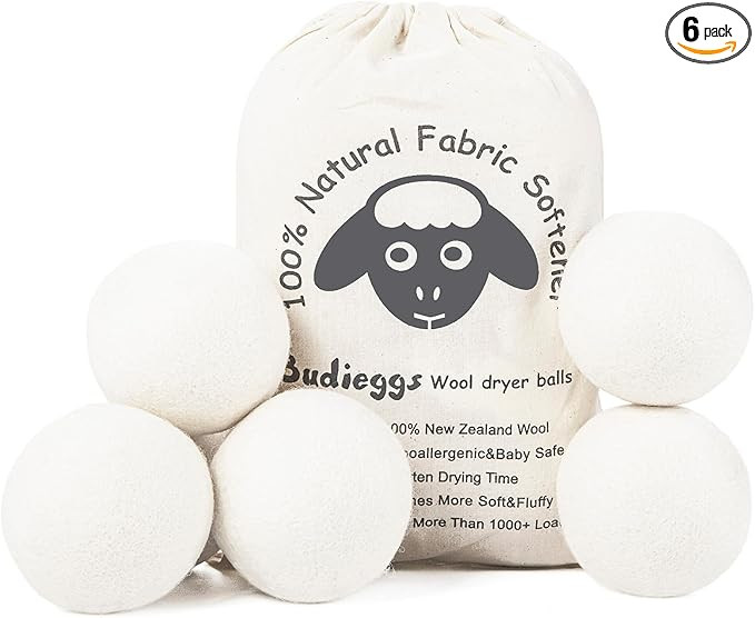 Wool Dryer Balls Organic XL 6-Pack, 100% New Zealand Wool Chemical Free Fabric Softener for 1000+... | Amazon (US)