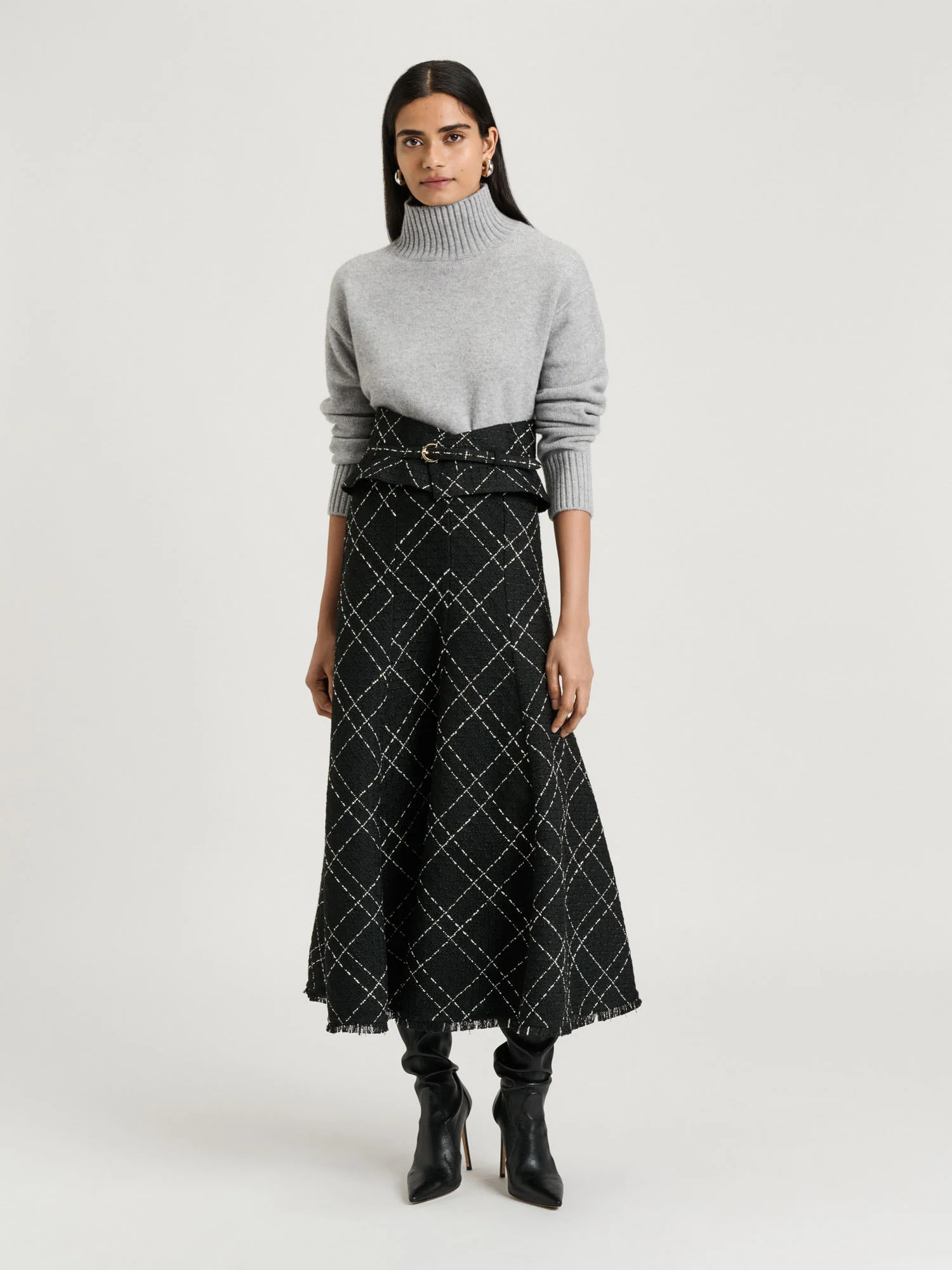 MERINO CASHMERE BLEND OVERSIZED FUNNEL NECK SWEATER | Veronika Maine AU