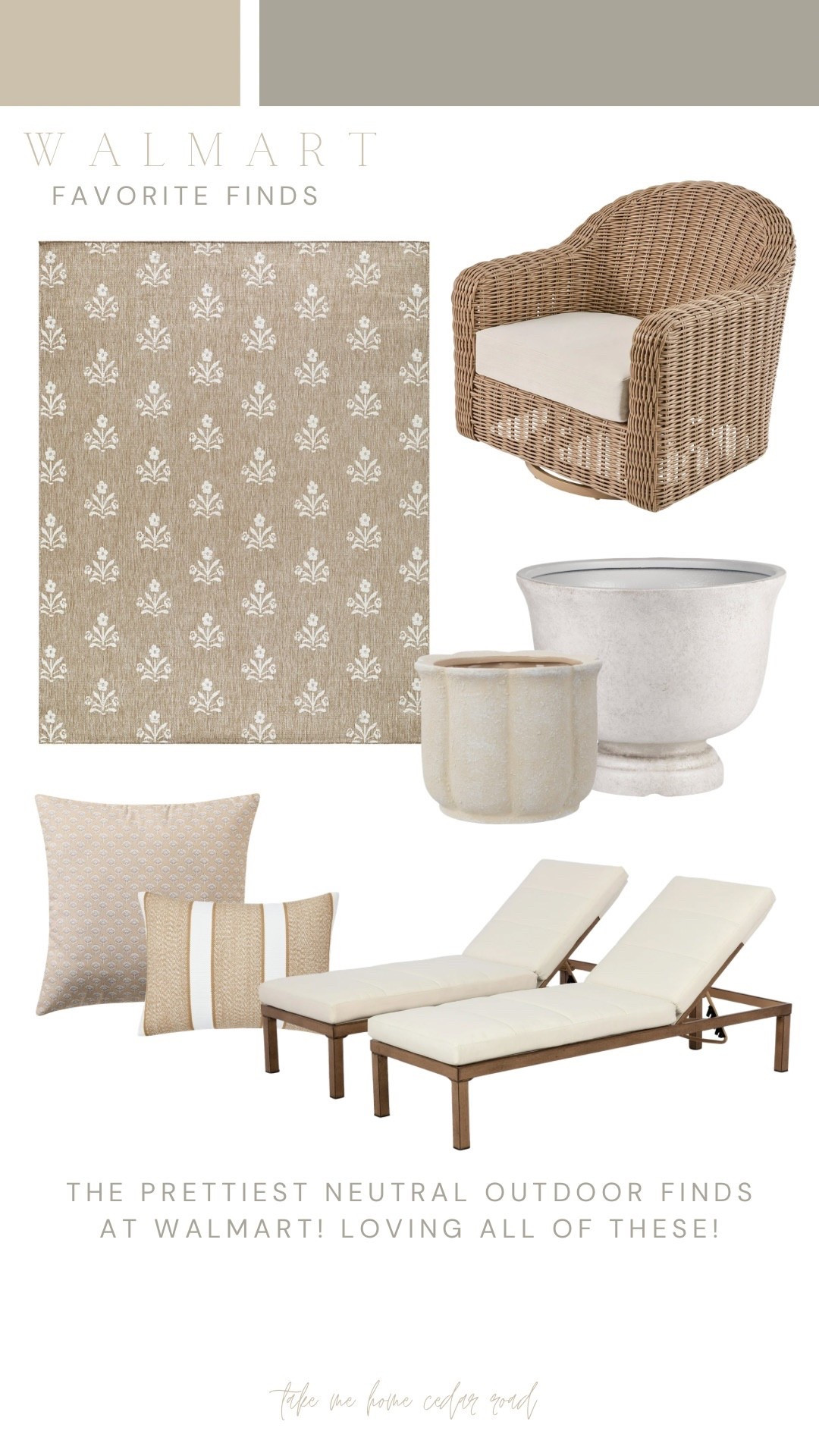 These Walmart outdoor finds are all so pretty!

Outdoor furniture, outdoor rug, outdoor throw pillow, planter 

#LTKHome #LTKSaleAlert