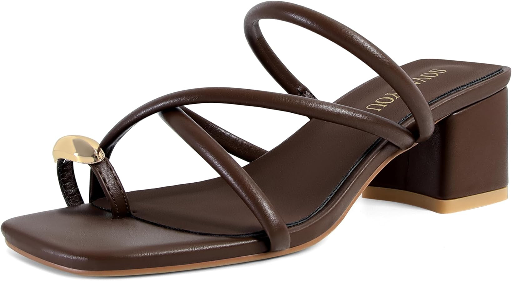 SOVANYOU Strappy Heeled Sandals for Women Toe Ring Chunky Block Heels Womens Wedge Sandals Opened... | Amazon (US)