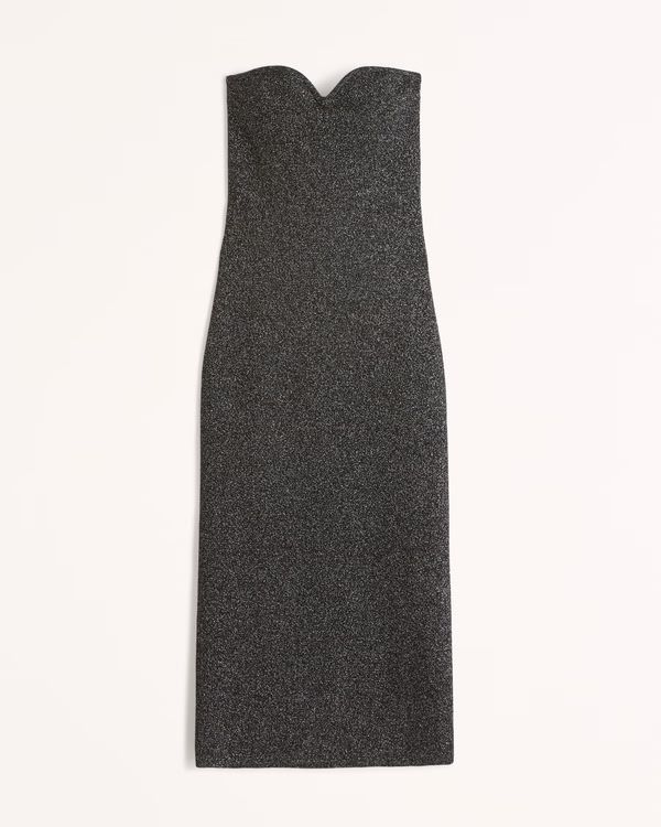 Women's Strapless Sparkle Midi Sweater Dress | Women's New Arrivals | Abercrombie.com | Abercrombie & Fitch (US)