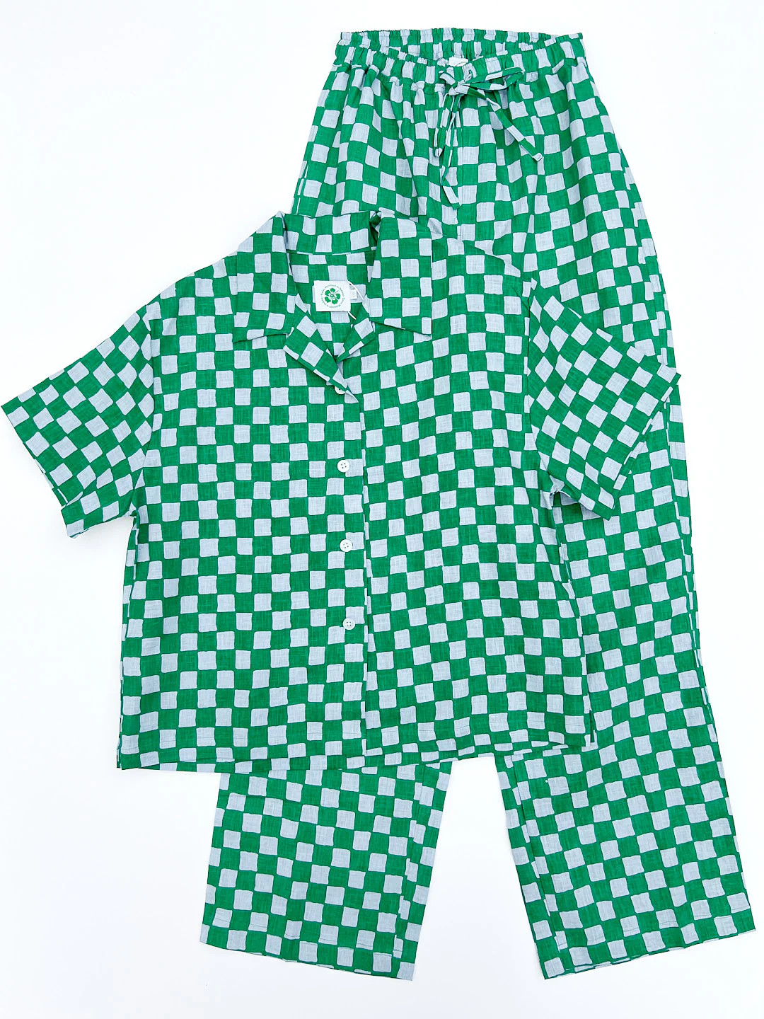 Resort Set Long - Blue/Green Check | Lisa Says Gah