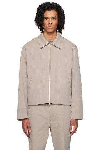 Taupe Mini Jacket | SSENSE