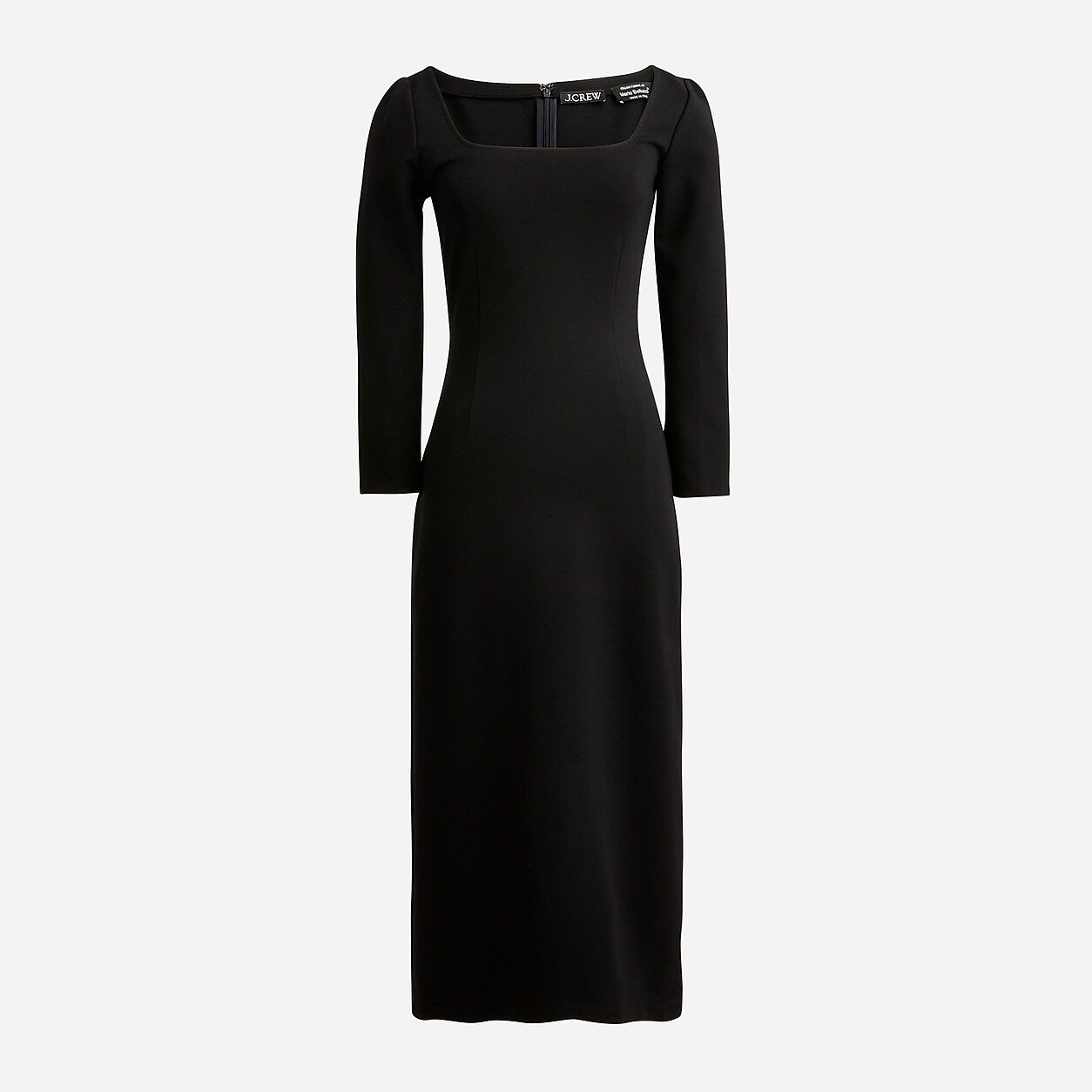 Long-sleeve midi sheath dress in Italian ponte | J.Crew US