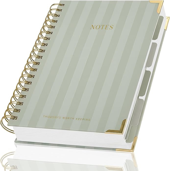 Aesthetic Thick Spiral Notebook With Tabs - Premium Journal For Women Size B5 - College Ruled Not... | Amazon (US)