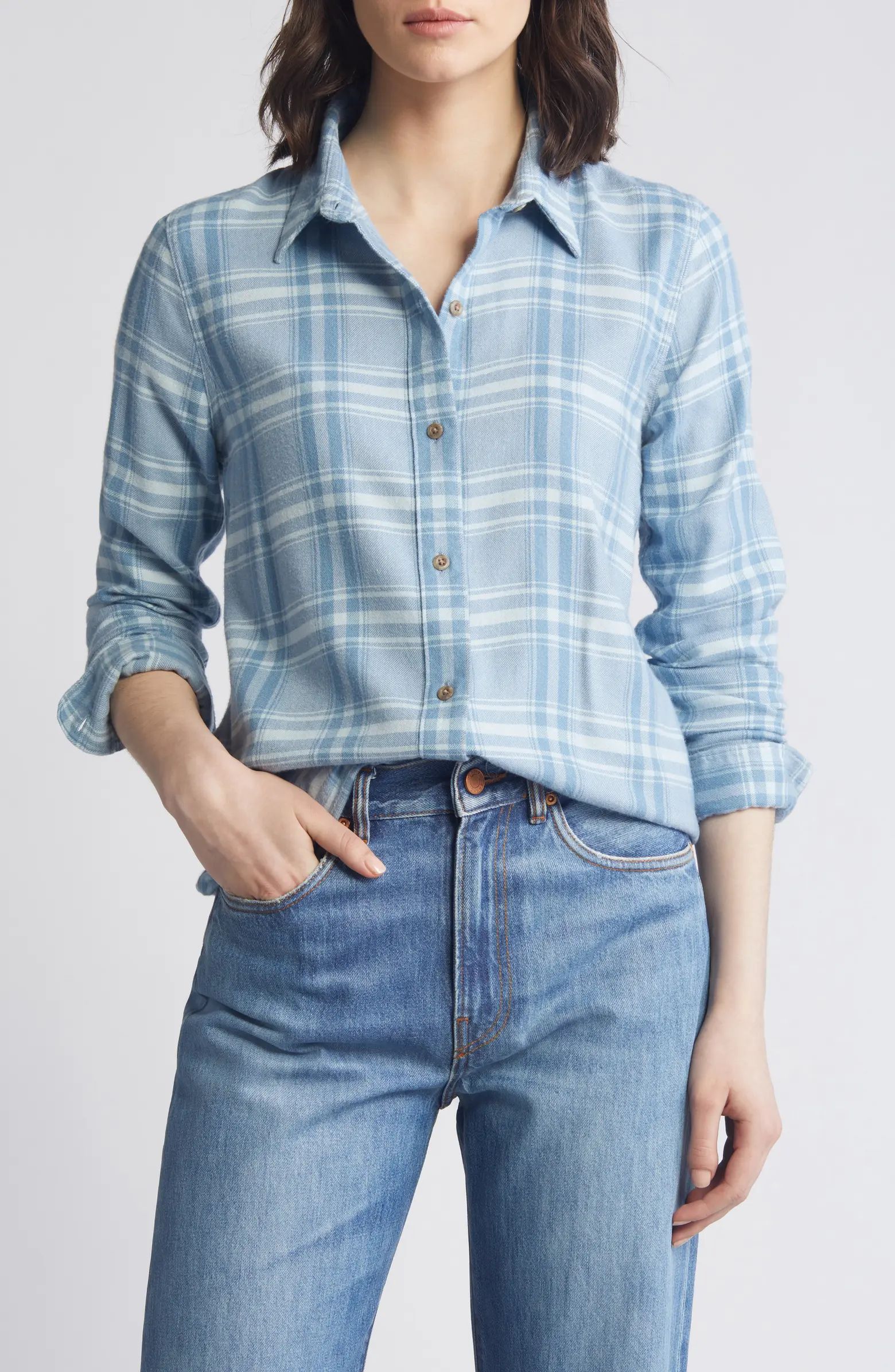 The Classic Stretch Flannel Button-Up Shirt | Nordstrom