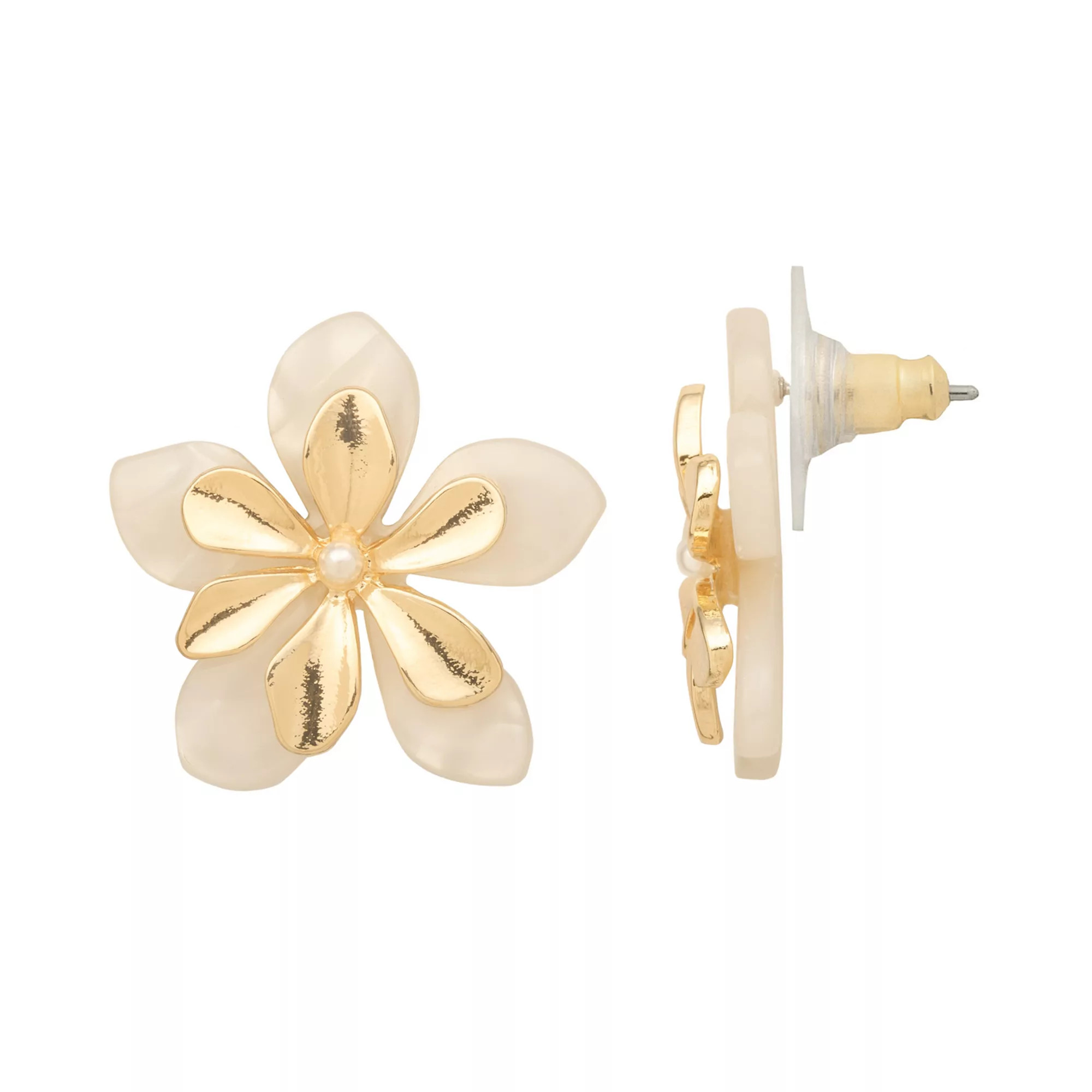 LC Lauren Conrad Gold Tone Bright Blossom Stud Earrings | Kohl's