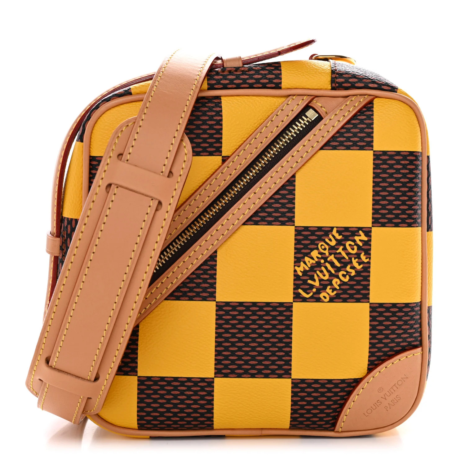 Damier Pop Chess Messenger Jaune Mat | FASHIONPHILE (US)