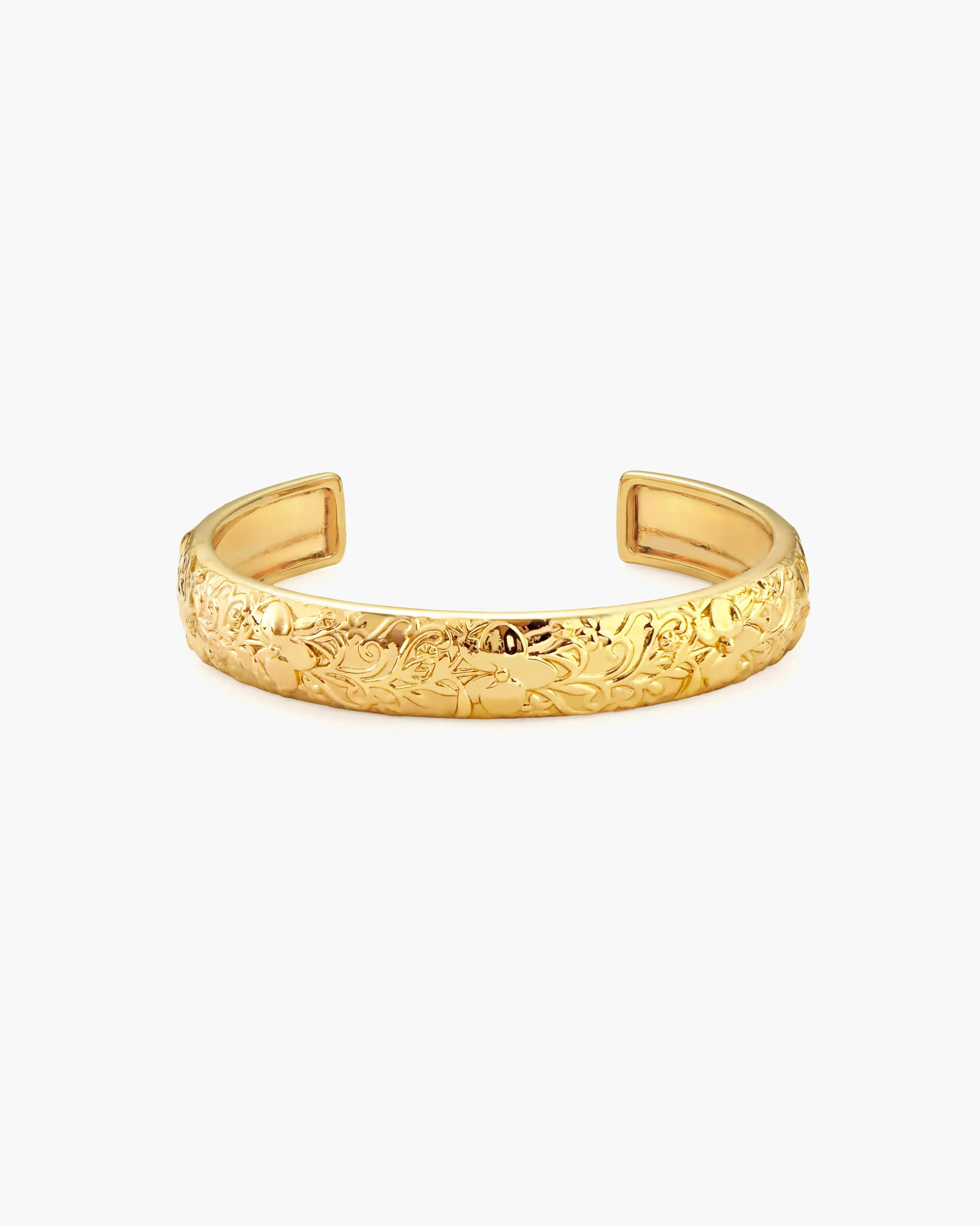 Serenade of Orchid Bangle | 3D Sculpted Gold Floral Bracelet | en route | en route jewelry