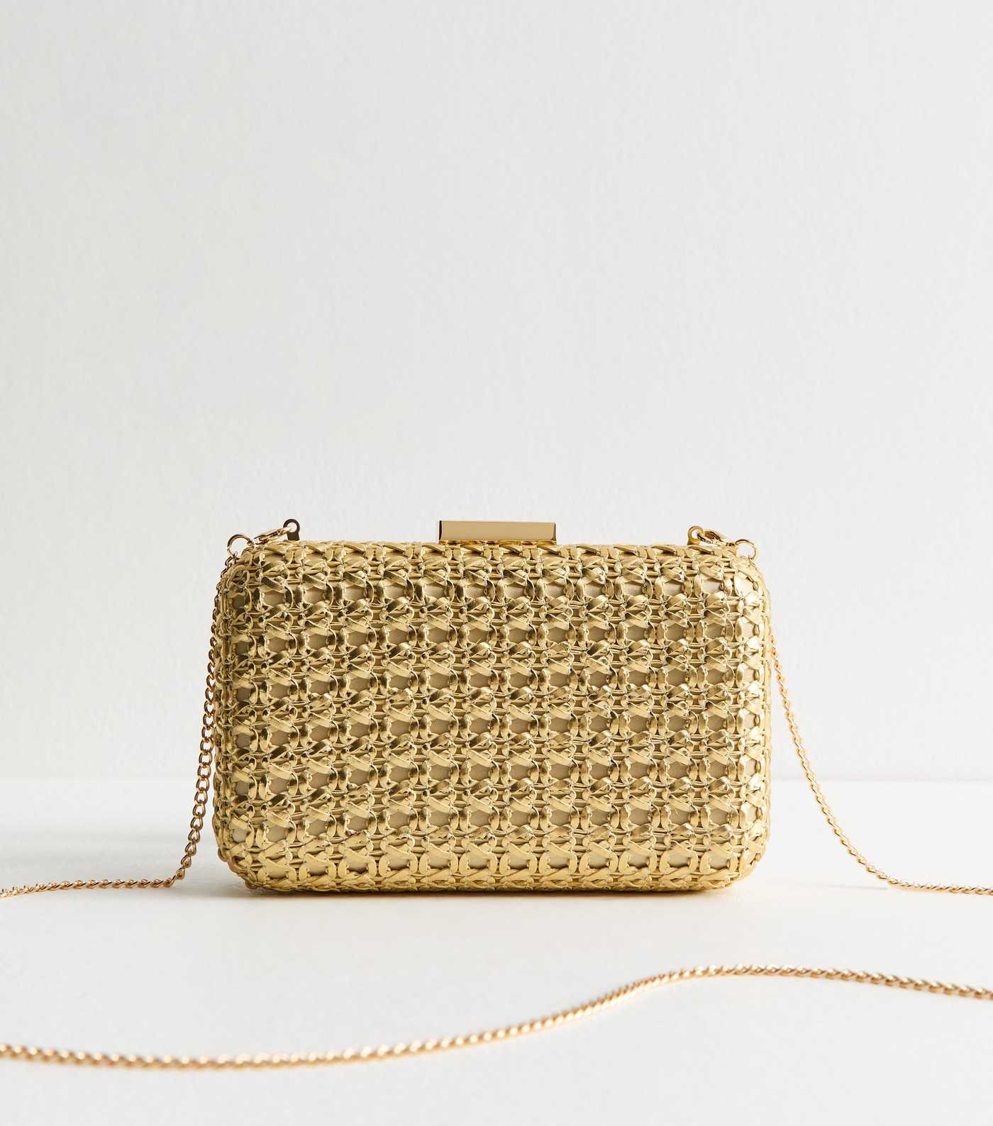Gold Raffia Look Box Clutch | New Look | New Look (UK)