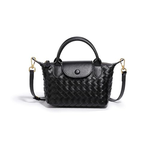 Mini Small Size Braided Luxury Leather Women's top Handle Handbag Fashion Travel Daily Satchel | Amazon (US)