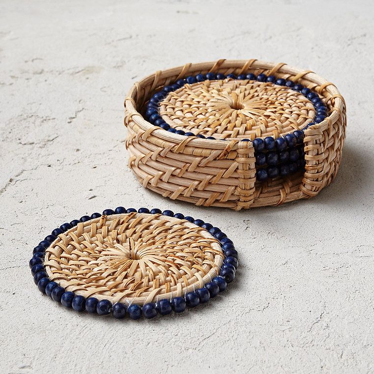 Cabana Beaded Coasters, Set of Four | Frontgate | Frontgate