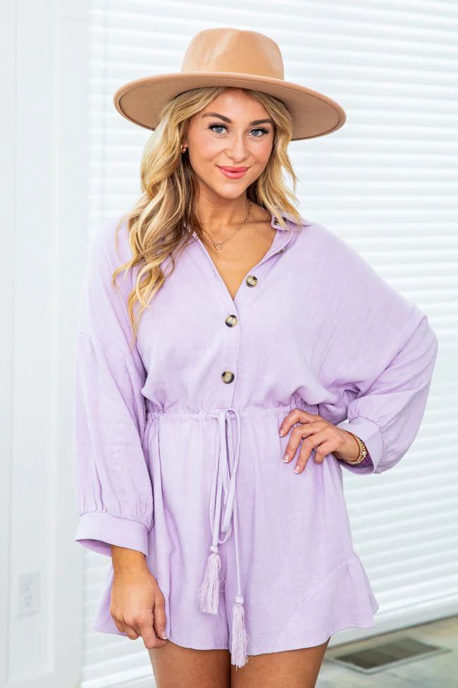 Are You The One Lavender Button Front Romper | Pink Lily
