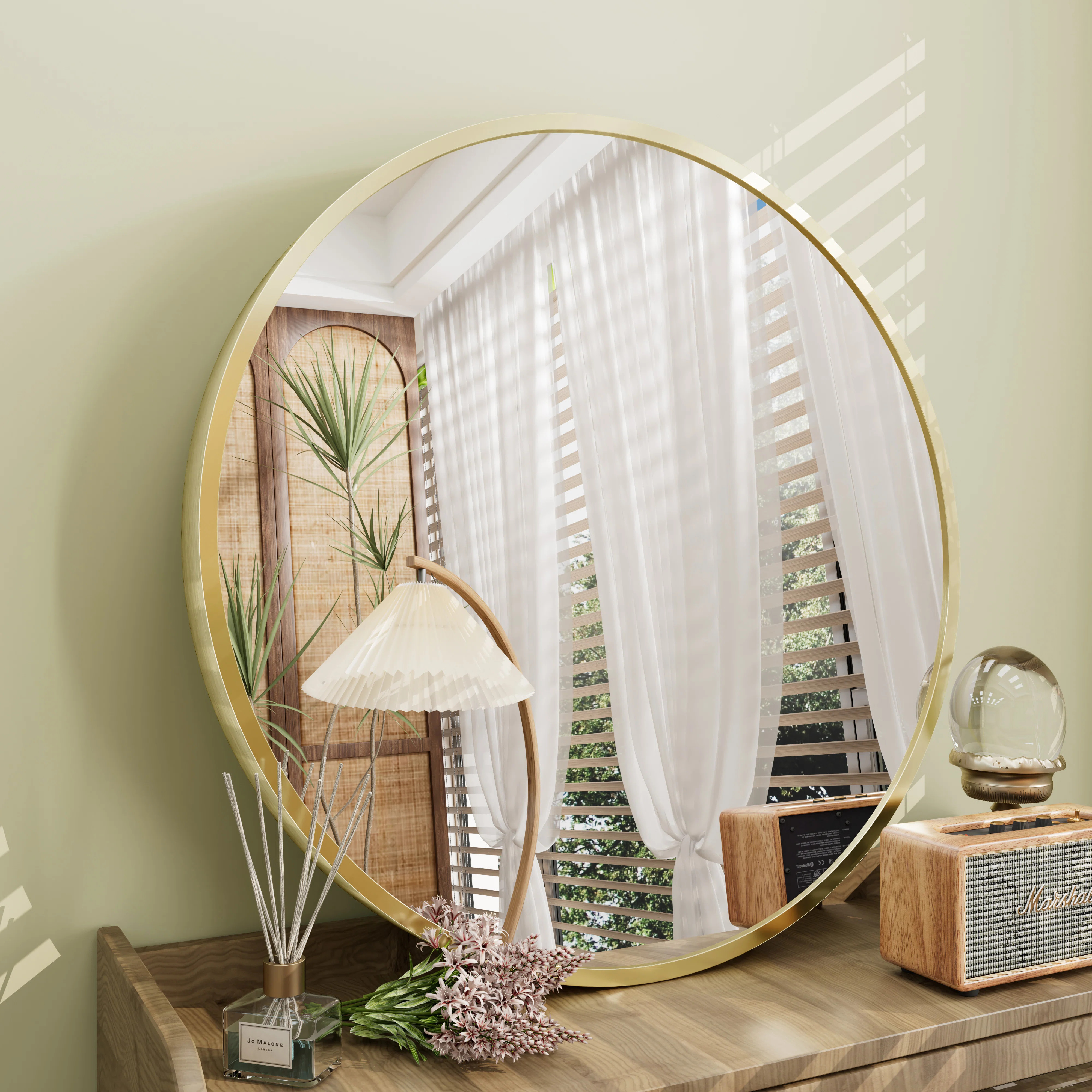 Amara Tempered Glass and Aluminum Alloy Framed French Cleat Mounted Wall Mirror | Wayfair North America