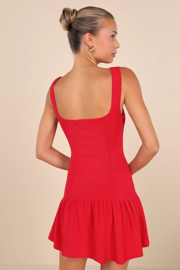 Playful Attitude Red Sleeveless Seamed Drop-Waist Mini Dress | Lulus