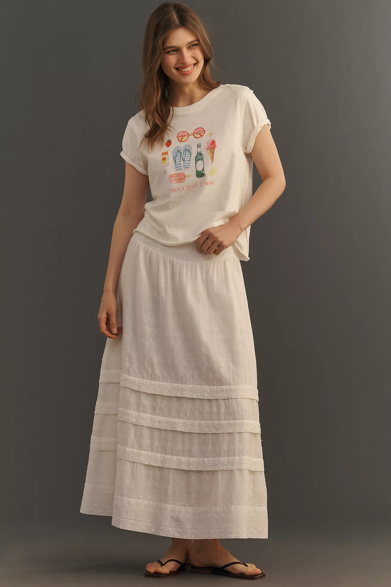 Maeve Caitlin Cotton Boxy Tee | Anthropologie (US)