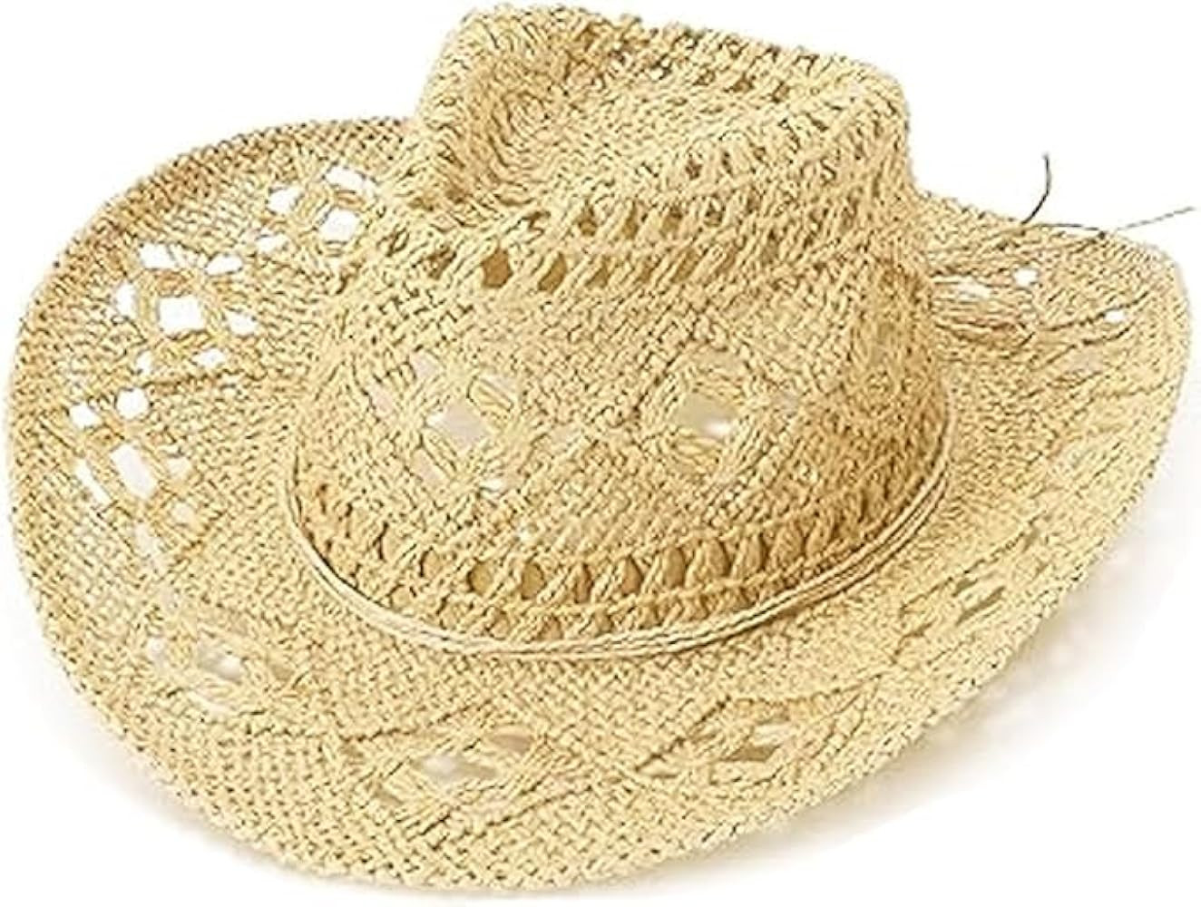 Straw Cowboy Hats for Women Sparkly Western Cowgirl Hat for Holiday Party Foldable Vacation Beach... | Amazon (US)