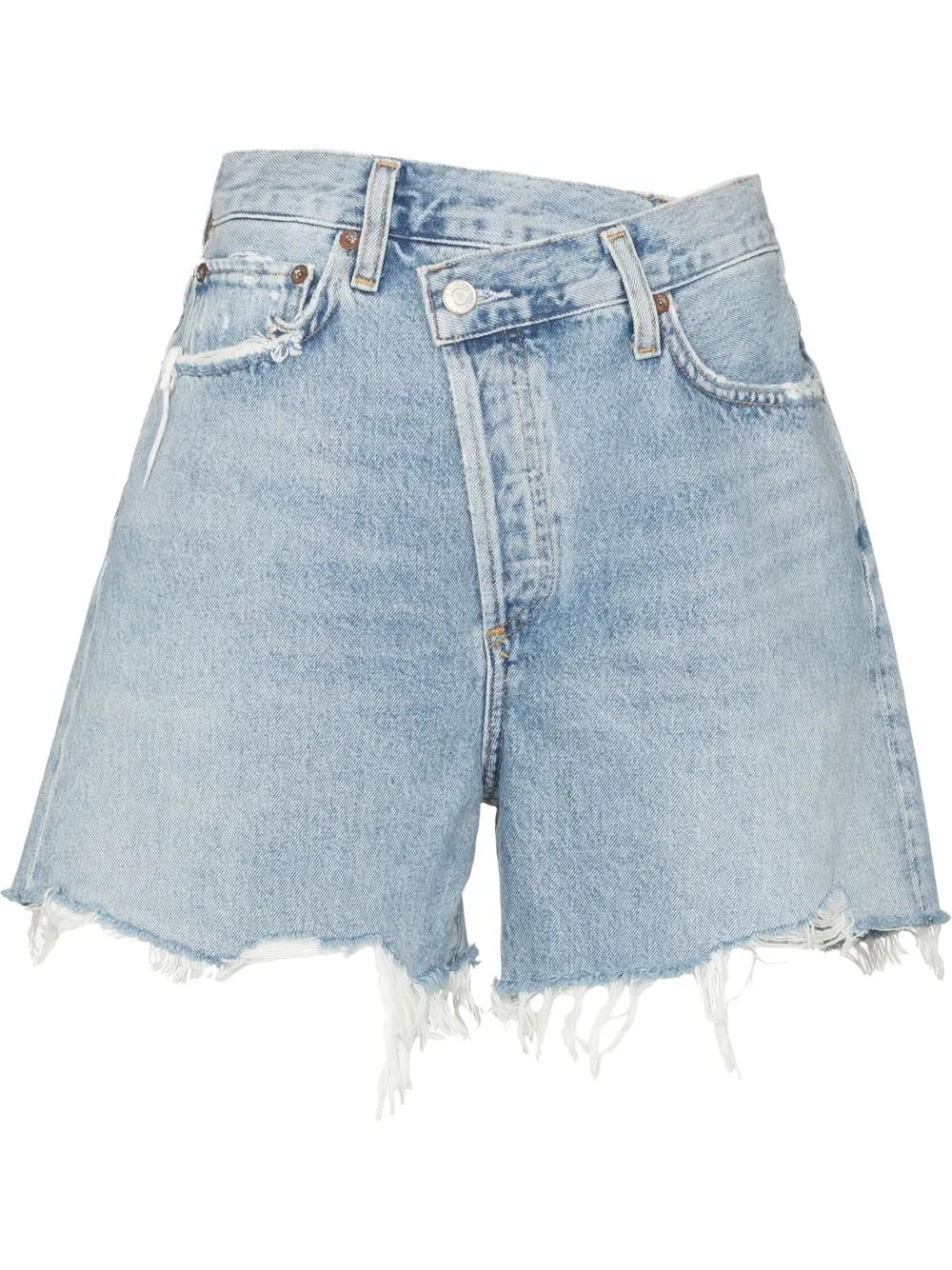 Criss Cross asymmetric denim shorts | Farfetch (UK)