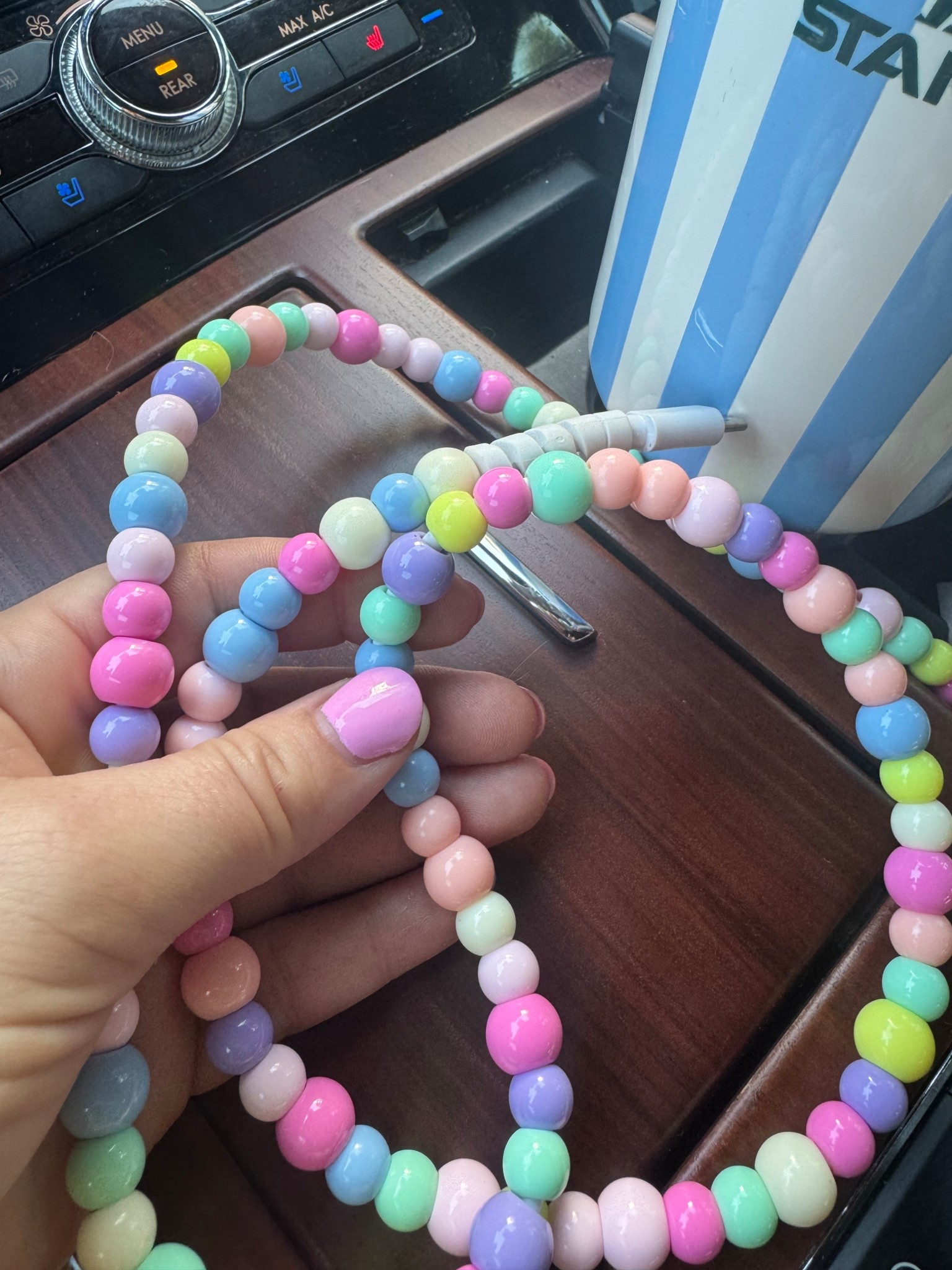 Loving lately: the colorful beaded phone car charger is bringing me so much joy!