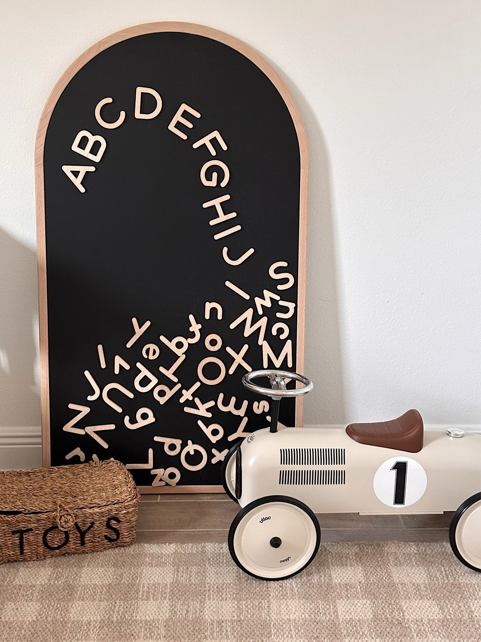 Arched chalkboard + wooden magnetic letters 🤎
A fun and beautiful way to encourage creativity, learning, and independent play. The classic wooden letters paired with an arched chalkboard make the sweetest addition to a timeless playroom or toddler space.

arched chalkboard, wooden magnetic letters, magnetic alphabet letters, toddler learning toys, educational toys for toddlers, playroom decor, kids room decor, Montessori inspired toys, open ended play, neutral kids decor, timeless toddler toys, chic toddler finds

#LTKHome #LTKBaby #LTKKids