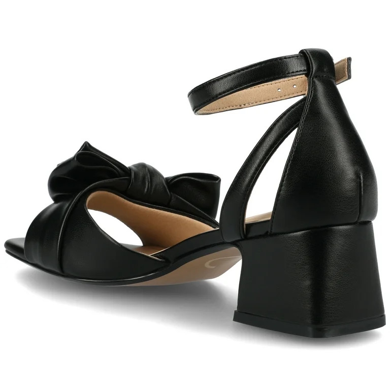 Journee Womens Zevi Linen Block Heel Dress Sandals, Widths Available | Walmart (US)