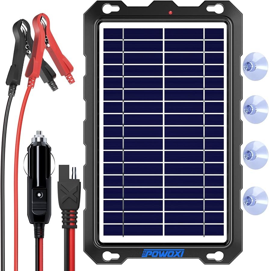 POWOXI Upgraded 7.5W-Solar-Battery-Trickle-Charger-Maintainer-12V Portable Waterproof Solar Panel... | Amazon (US)