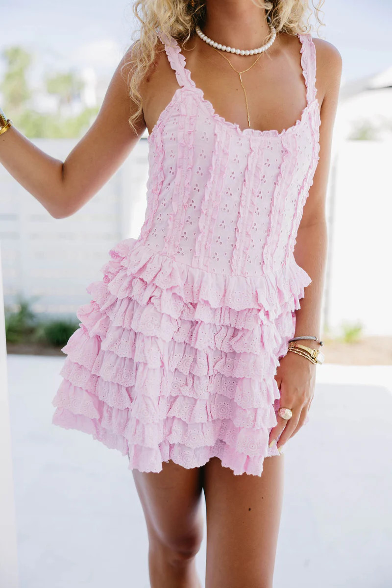 Genevieve Mini Dress - Peony Pink | Triple Threads
