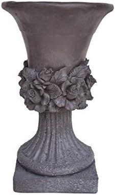 Great Deal Furniture Michaelia Chalice Garden Urn Planter, Roman, Botanical, Antique Gray Lightwe... | Amazon (US)
