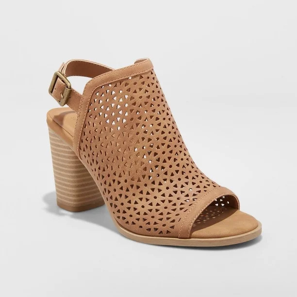 Universal Thread Women's Milliana Heeled Sling Back Cut Out Boots Chestnut 7.5 | Walmart (US)