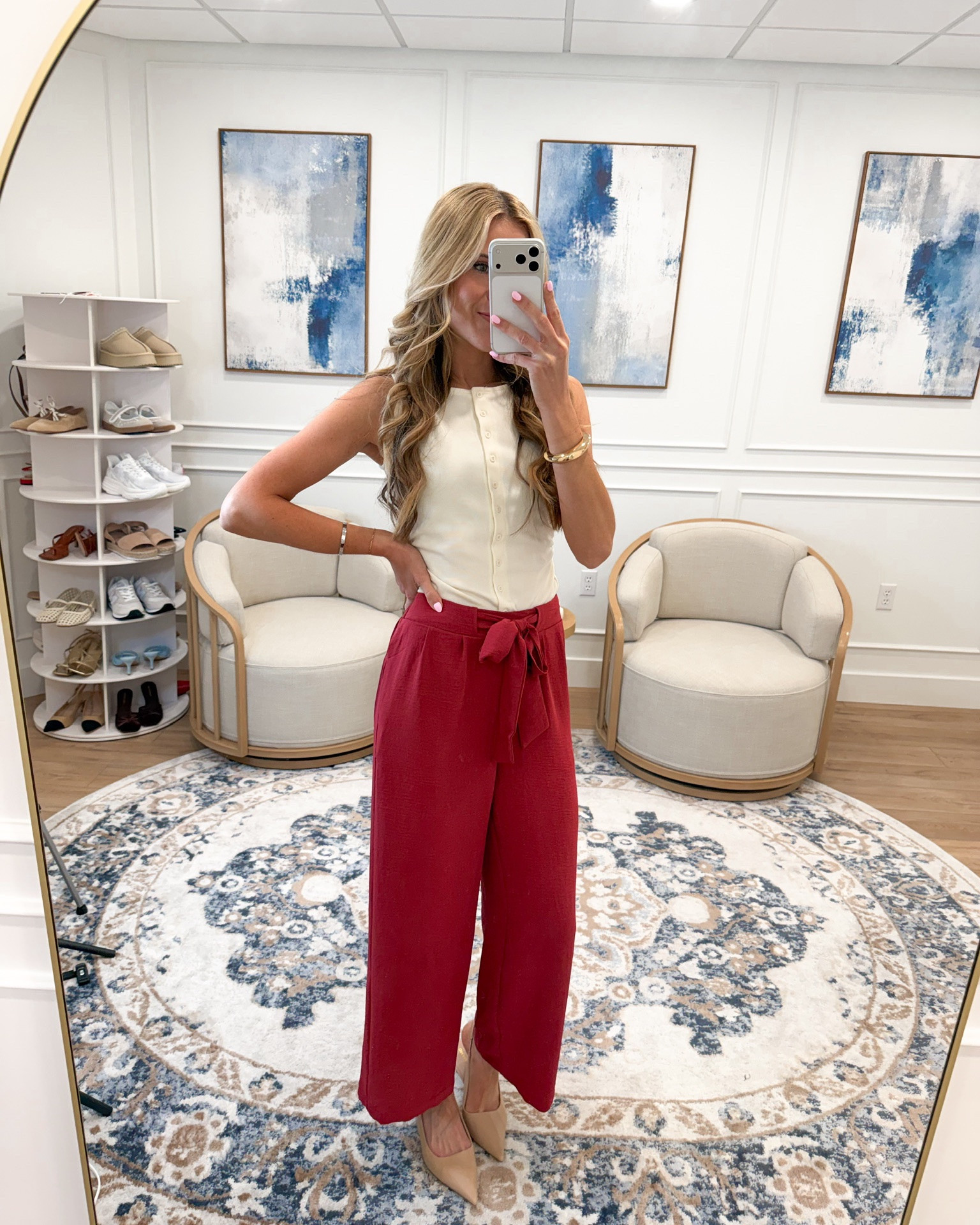 These red wide leg tie waist pants from Amazon are a serious wardrobe move 🔴 High waist self tie bow, crinkle fabric, wide leg silhouette — so elevated and so budget friendly. Everything is linked right here!

#LTKWorkwear #LTKSeasonal #LTKootd