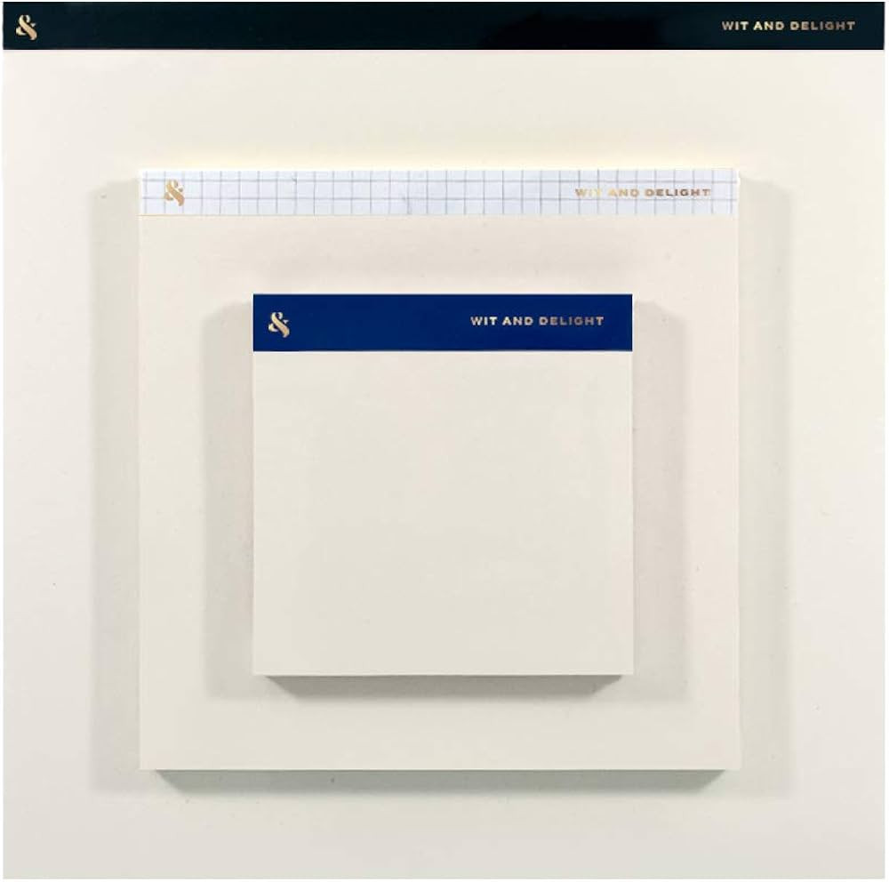 Wit & Delight - Desktop Notepad Set | 3 Sizes : 11" x 11", 7.25" x 7.25" and 4.5" x 4.5" | 80 pag... | Amazon (US)