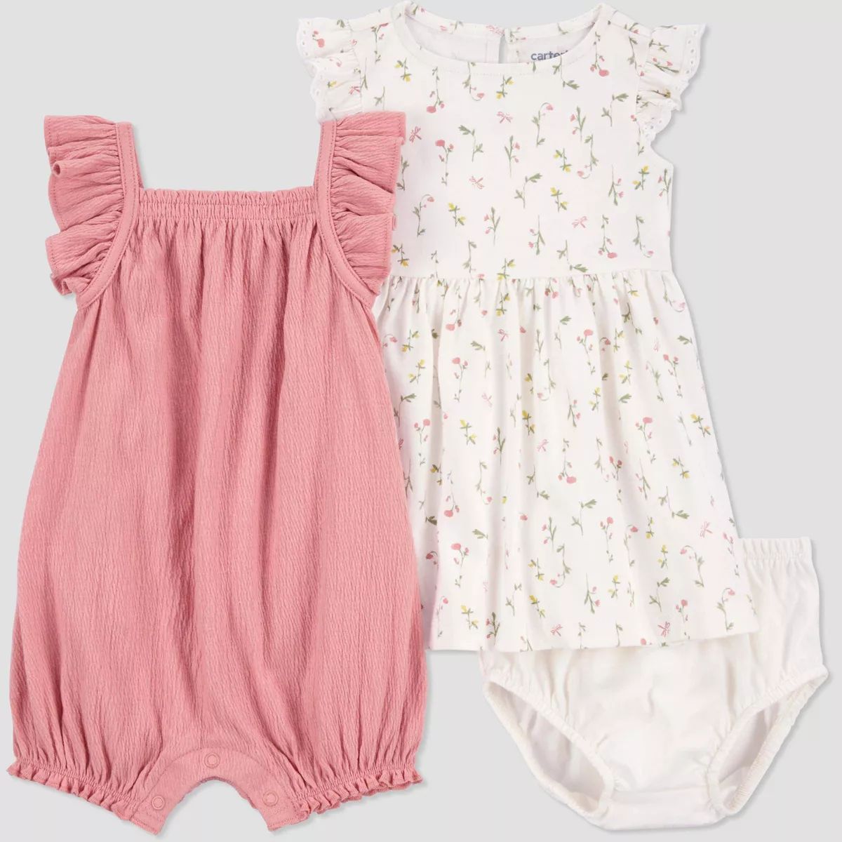 Carter's Just One You®️ Baby Girls' 2pk Floral Dress Set - Pink/Cream | Target