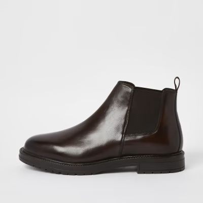 Brown leather low chelsea boots | River Island (UK & IE)