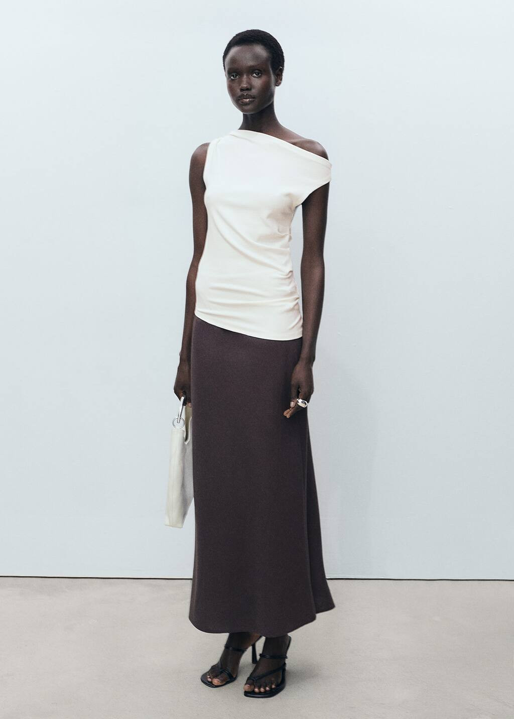 Asymmetrical modal top ecru - Woman - XL - MANGO | MANGO (UK)