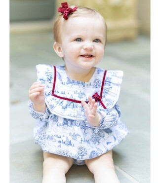 Edgehill Collection x Darby Fallon Clark Baby Girls 3-12 Months Ansley Toile Romper Set | Dillard... | Dillard's