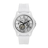 A|X ARMANI EXCHANGE Men's Automatic Watch with Silicone Strap, White, 22 (Model: AX1729) | Amazon (US)