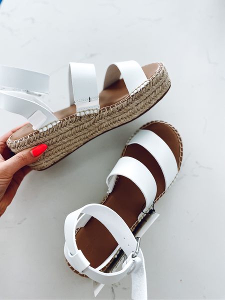 white espadrille platform sandals for spring/summer ✨ true to size! 

#LTKunder50 #LTKshoecrush #LTKSeasonal