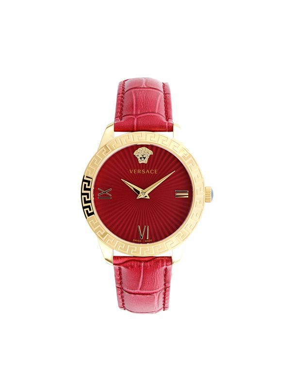 38MM Goldtone Stainless Steel & Leather-Strap Watc | Saks Fifth Avenue OFF 5TH