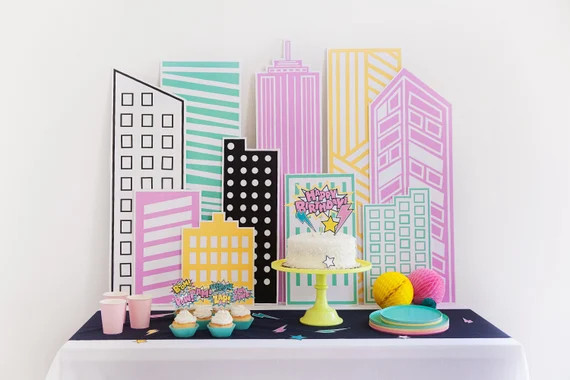 Printable Supergirl Buildings Printable Party Decor | Etsy | Etsy (US)