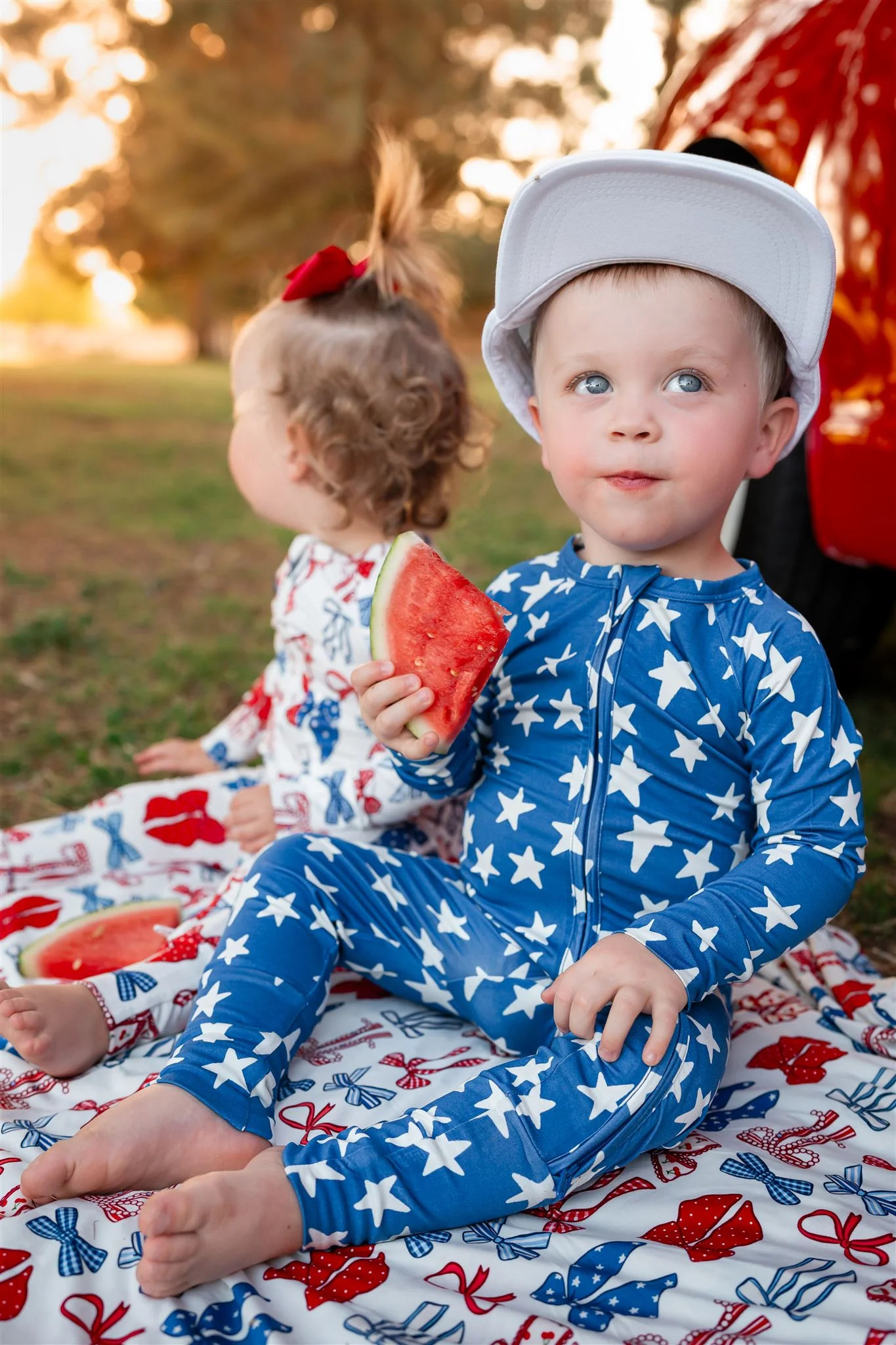 Navy Stars Zipper Romper | In My Jammers